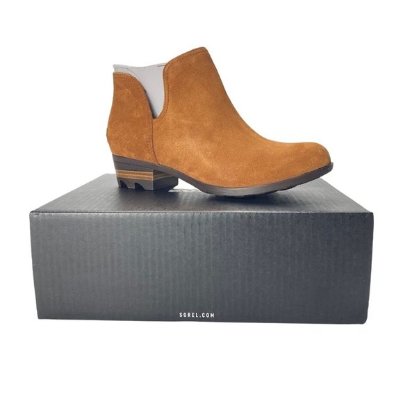SOREL Women Bootie Lolla Lug  Suede Ankle Boot brown Size 6 - Picture 2 of 7